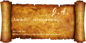 Jankó Alexandra névjegykártya